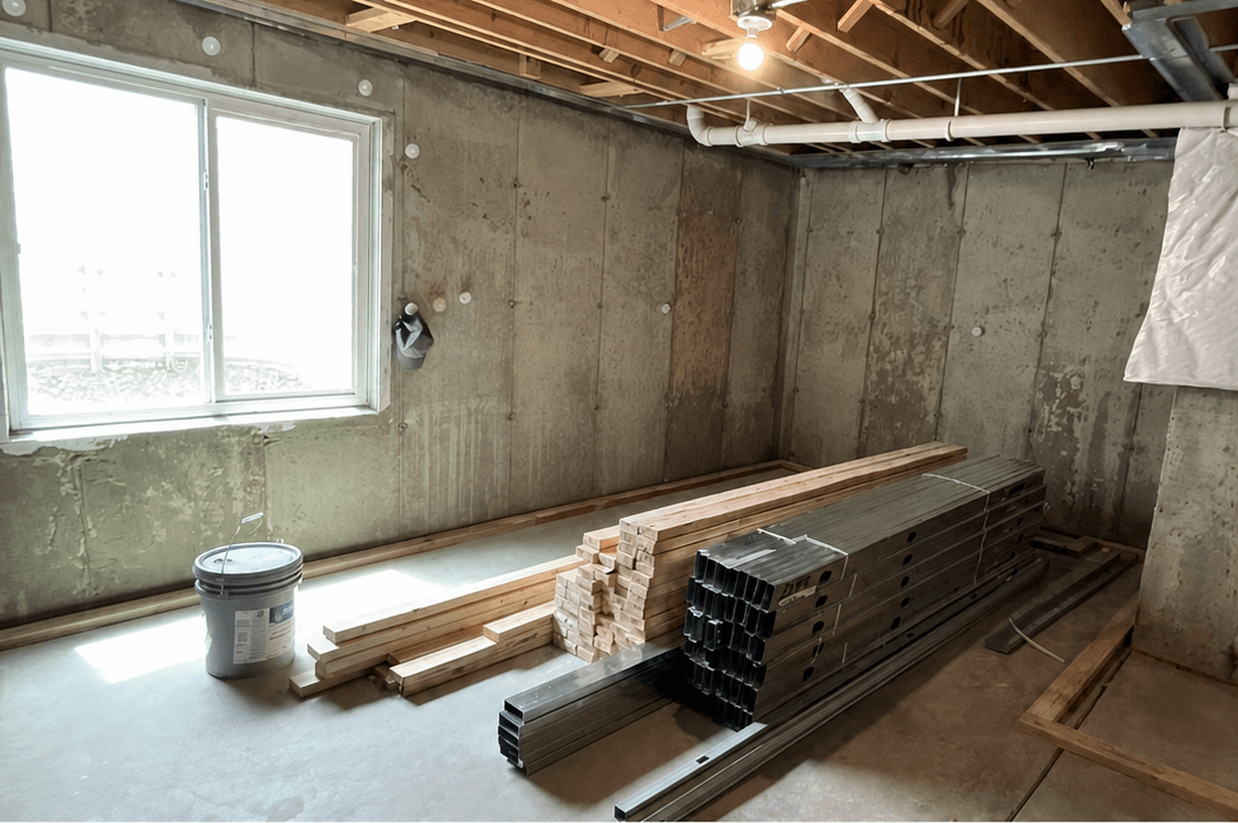 Nepean basement before renovation