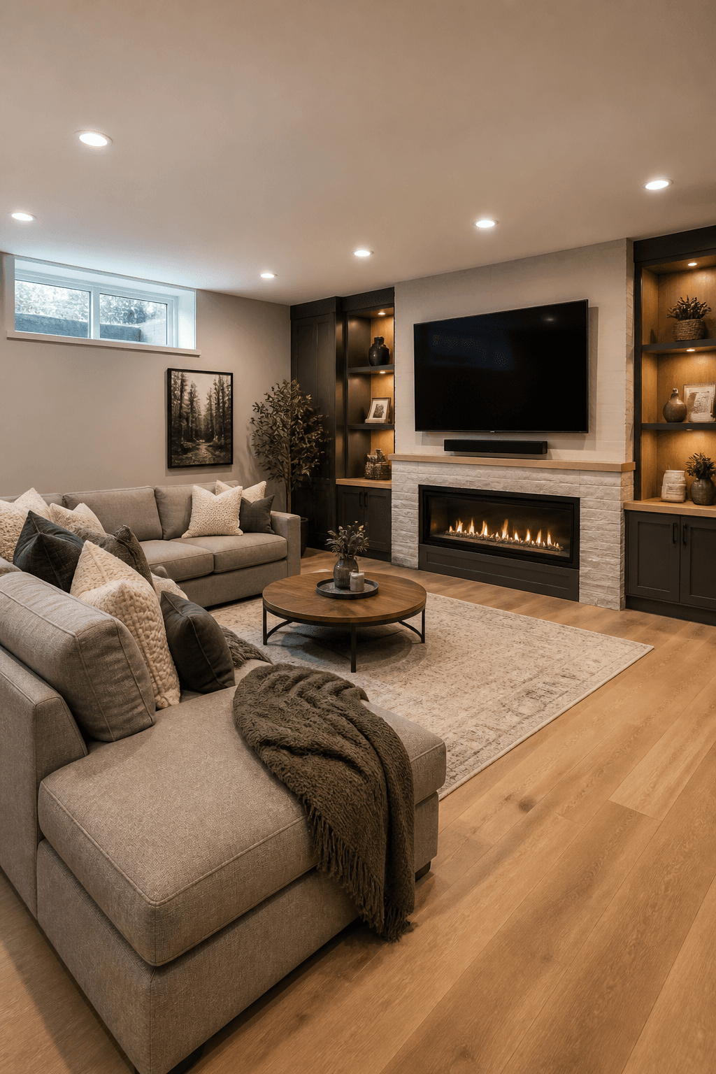 Finished basement living room inspiration